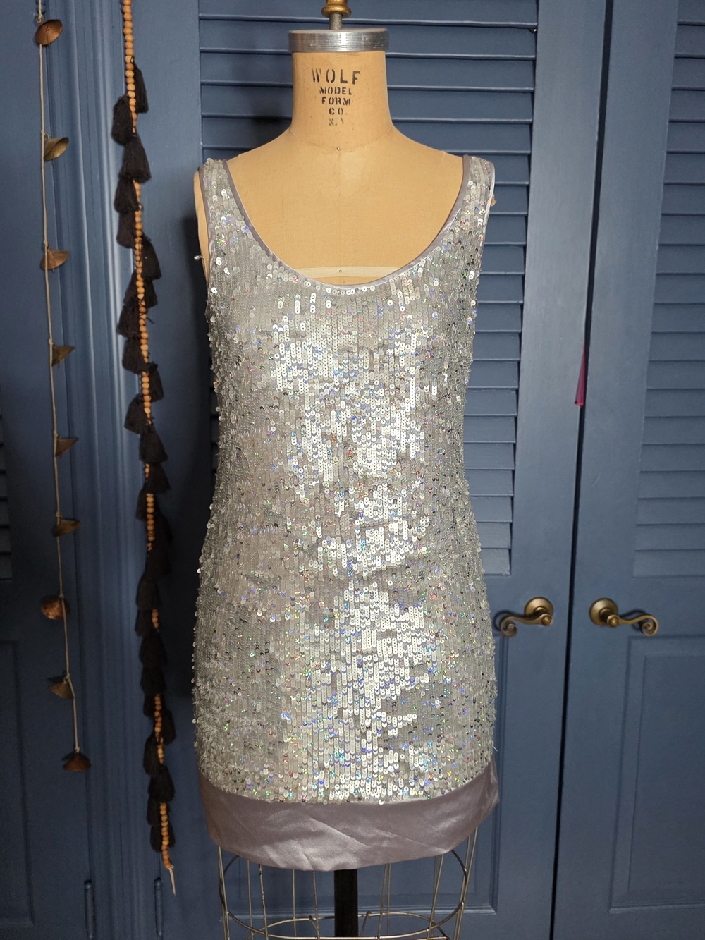 NWT Yumi Kim Silver Sequin Backless Mini Dress - XS